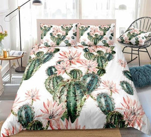 Cactus with Red Flower Bedding Set - Beddingify