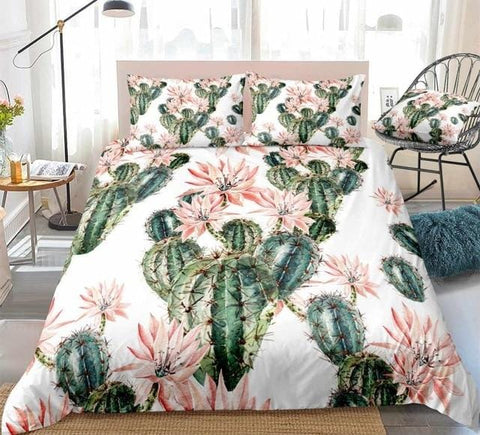 Image of Cactus with Red Flower Bedding Set - Beddingify
