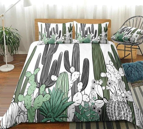 Image of Cactus with Floral Bedding Set - Beddingify