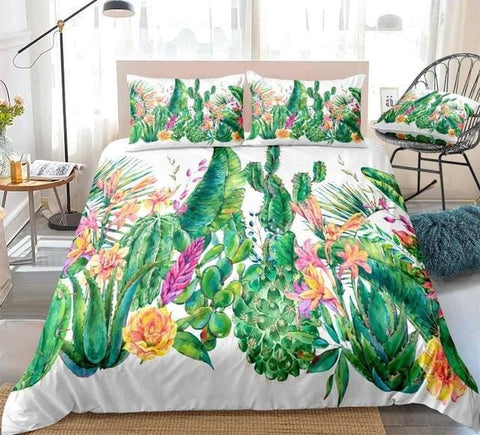 Image of Tropical Plant Cactus Bedding Set - Beddingify