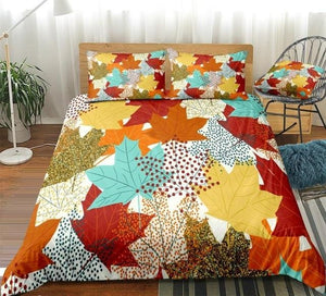 Colorful Maple Leaves Bedding Set - Beddingify