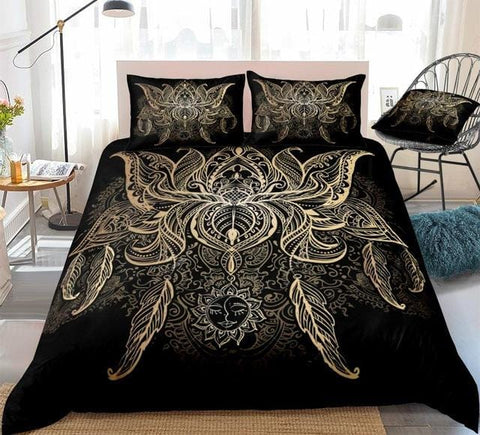 Image of Lotus Flower Bohemian Bedding Set - Beddingify