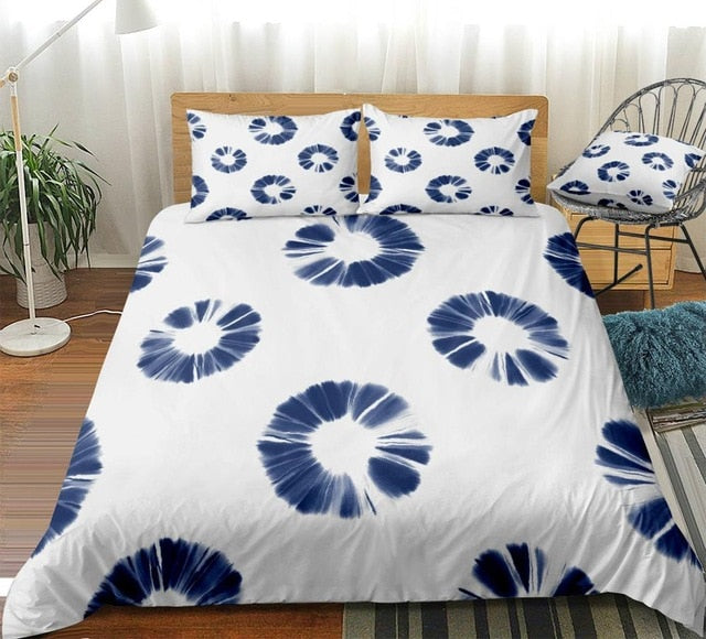 Tie-dyed Navy Blue Bedding Set - Beddingify