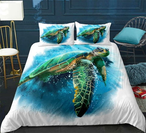 Image of Blue Ocean Turtle Bedding Set - Beddingify