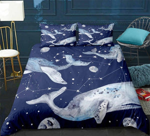 Ocean Blue Whale Bedding Set - Beddingify
