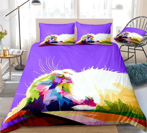 Image of Cute Colorful Cat Pattern Bedding Set - Beddingify