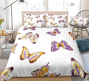Purple Butterfly Bedding Set - Beddingify