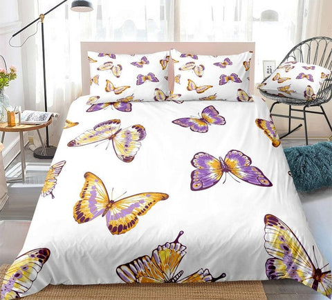 Image of Purple Butterfly Bedding Set - Beddingify