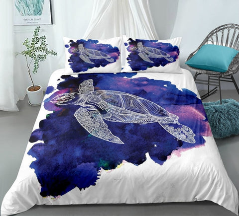 Purple Sea Turtle Bedding Set - Beddingify