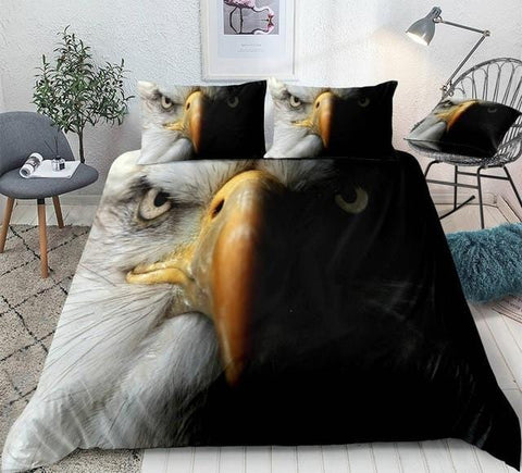 Image of Black and White Eagle Bedding Set - Beddingify