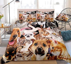 Lovely Cats and Dogs Comforter Set - Beddingify
