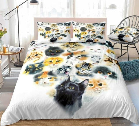 Image of Watercolor Lovely Cats Bedding Set - Beddingify