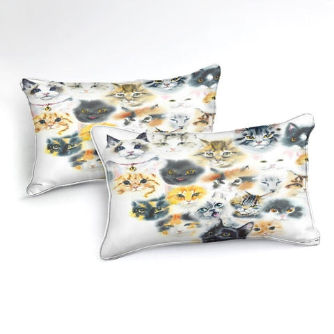 Image of Watercolor Lovely Cats Bedding Set - Beddingify