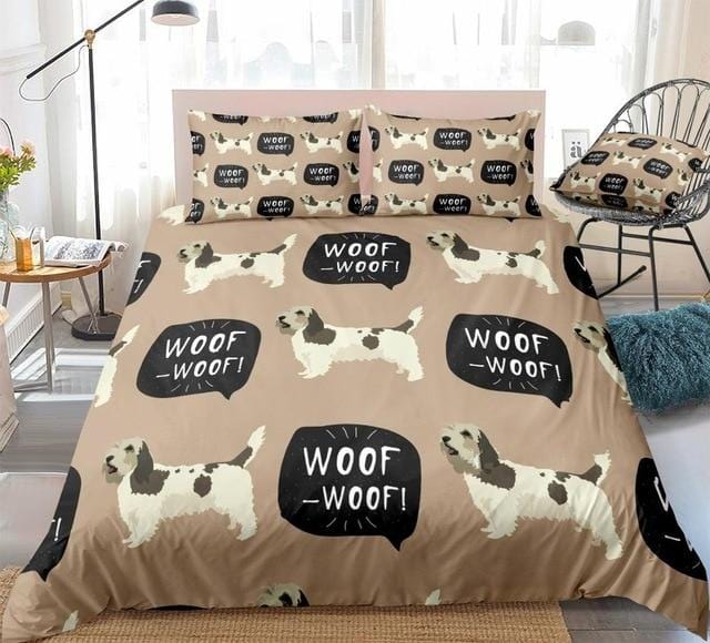 Cartoon Braque Dog Brown Bedding Set - Beddingify