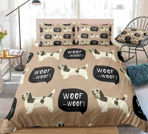 Image of Cartoon Braque Dog Brown Bedding Set - Beddingify