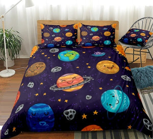 Cartoon Planets Bedding Set - Beddingify