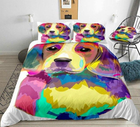 Image of Rainbow Dog Comforter Set - Beddingify