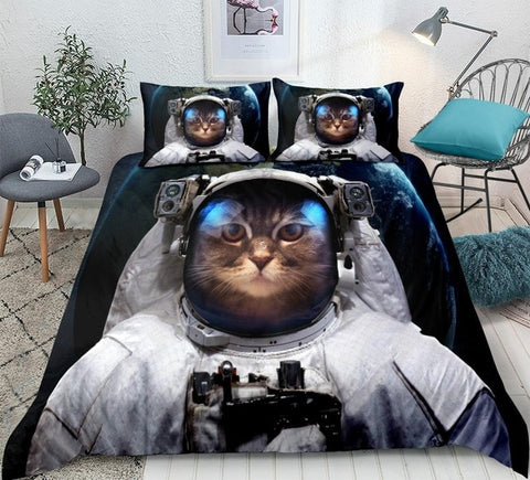 Image of Astronaut Cat Bedding Set - Beddingify