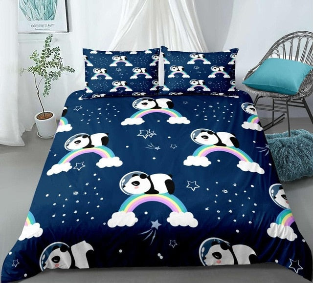 Rainbow Panda Bedding Set - Beddingify