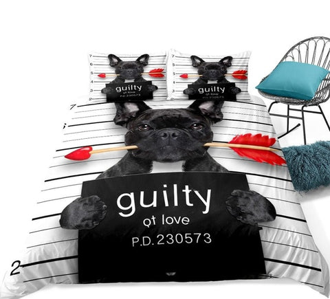 Image of Black Bulldog Bedding Set - Beddingify