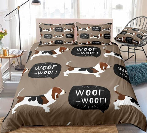 Image of Basset Dog Comforter Set - Beddingify