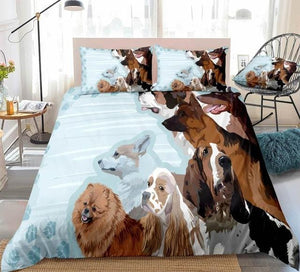 Dogs Blue Bedding Set - Beddingify