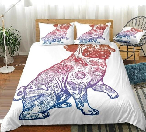 Image of Bulldog Boho Pattern Bedding Set - Beddingify