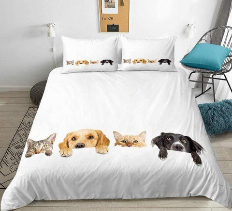 Image of Cat And Dog Comforter Set - Beddingify