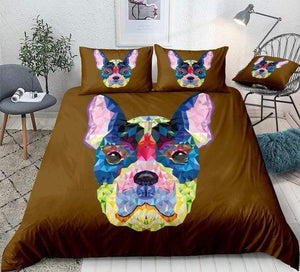 Geometric Bulldog Comforter Set - Beddingify