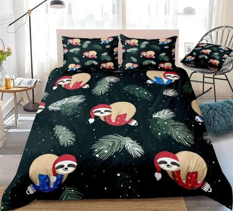 Image of Sloths Sleeping on Christmas Balls Bedding Set - Beddingify