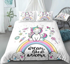 Adorable Rainbow Unicorn Bedding Set - Beddingify