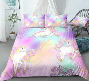 Colorful Flower Unicorn Bedding Set - Beddingify