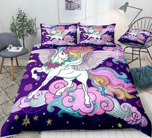 Cloud Rainbow Unicorn Bedding Set - Beddingify