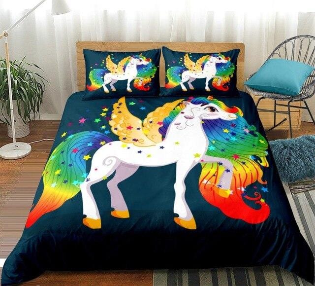 Unicorn with Golden Wings Bedding Set - Beddingify