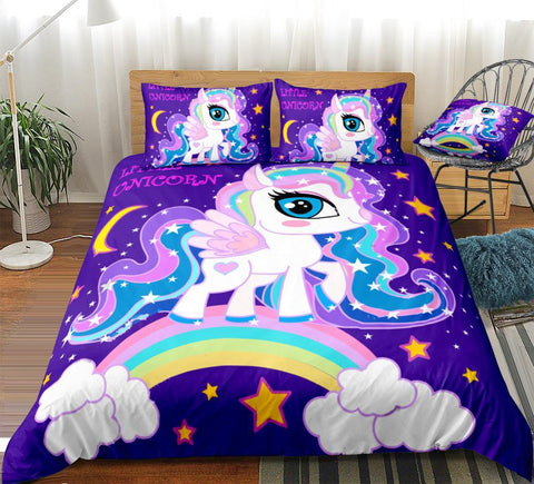 Image of Cute Unicorn Star Moon Bedding Set - Beddingify