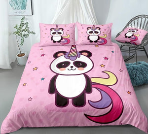 Pink Cute Panda Bedding Set - Beddingify