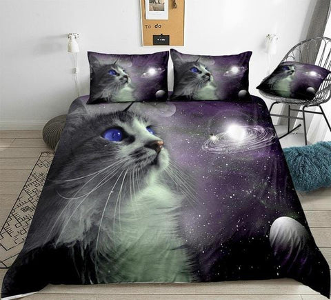 Image of Galaxy Cat Bedding Set - Beddingify