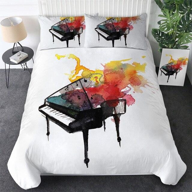 Watercolor Piano Bedding Set - Beddingify