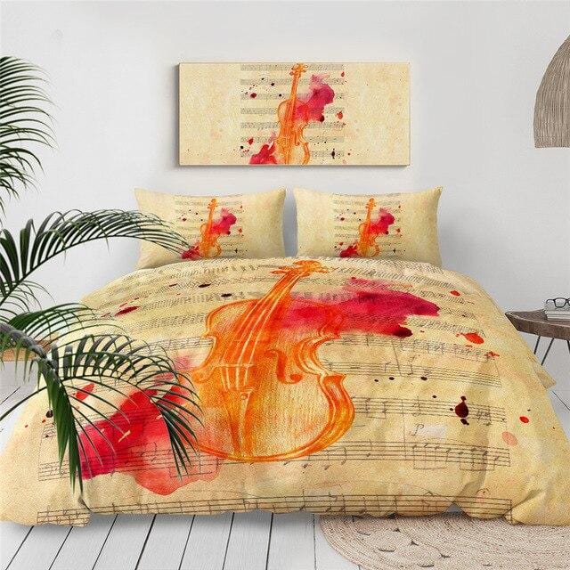 Watercolor Piano Bedding Set - Beddingify