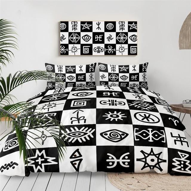 Black and White Chess Board Bedding Set - Beddingify