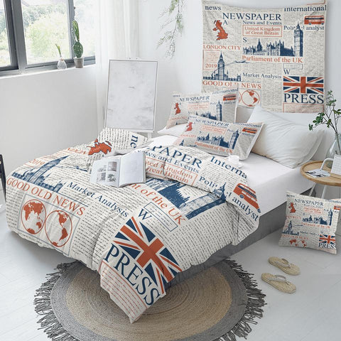 Image of Newspaper Comforter Set - Beddingify