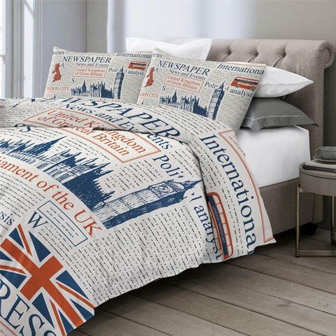 Image of Newspaper Comforter Set - Beddingify