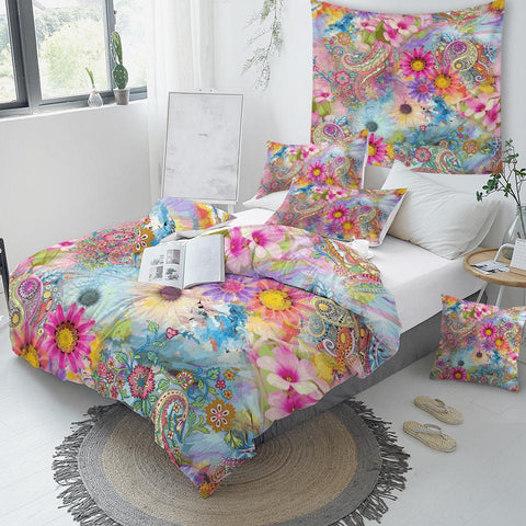 Image of Paisley Flowers Comforter Set - Beddingify