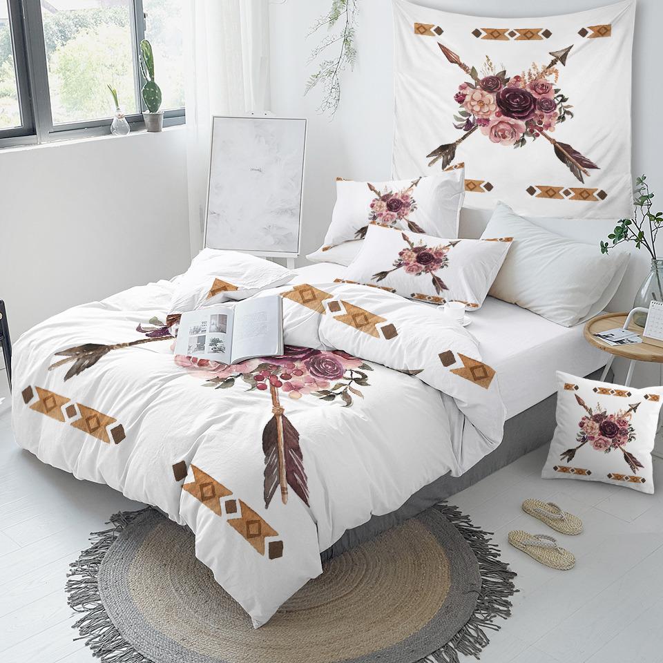 Flowers Cross Comforter Set - Beddingify