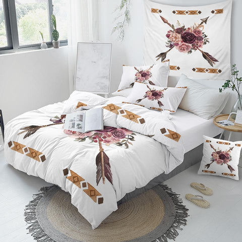 Image of Flowers Cross Comforter Set - Beddingify