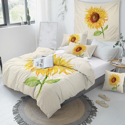 Image of Sunflower Painting Comforter Set - Beddingify