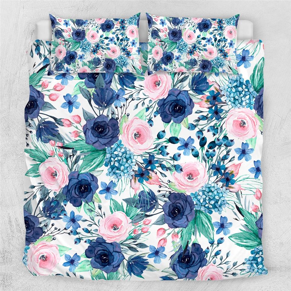Painting Blue Flowers Comforter Set - Beddingify