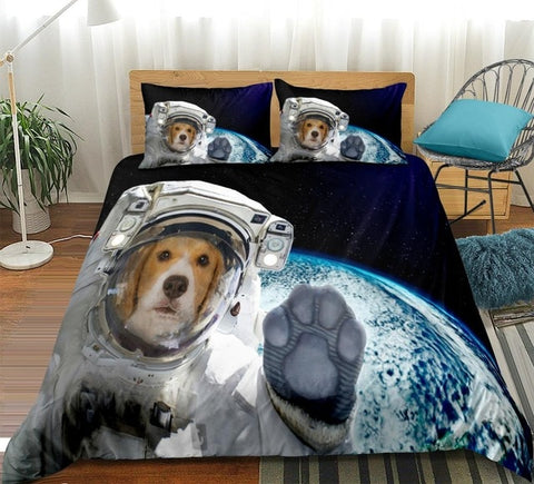 Image of Space Dog Astronaut Bedding Set - Beddingify