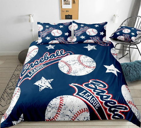 Image of Baseballs with Star Sports Bedding Set - Beddingify