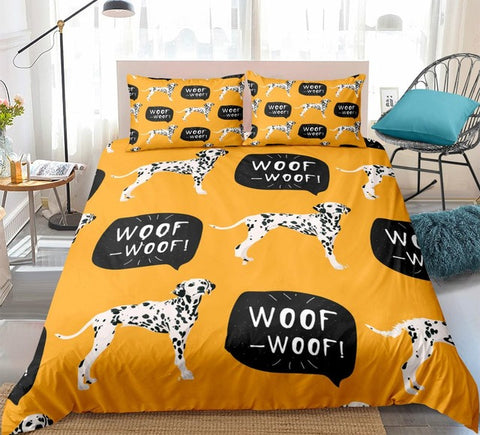 Image of Black White Dogs Woof-Woof Bedding Set - Beddingify